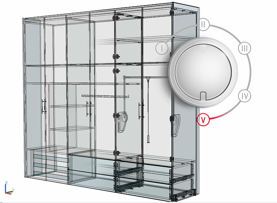 imos iX CAD: corpul din ofertă ca model 3D cu repere și prelucrări